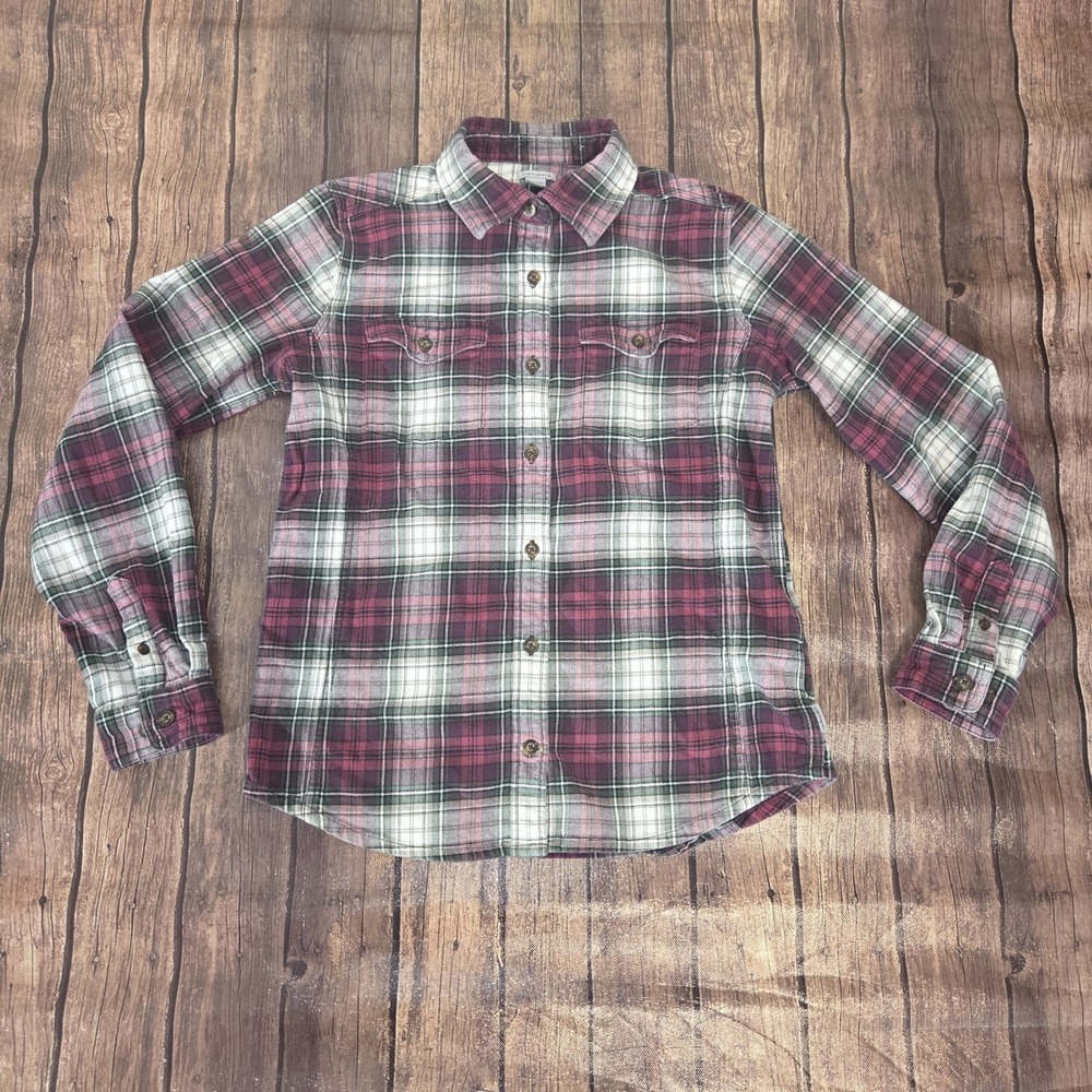 Carhartt Hamilton Plaid Flannel Button Down Shirt Maroon M Y2K Bella Swan